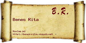 Benes Rita névjegykártya
