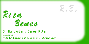 rita benes business card